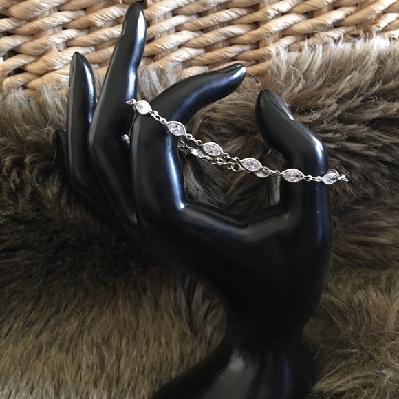 Oval pavilion cut cz 925 sterling silver bracelet - Picture 2 of 11